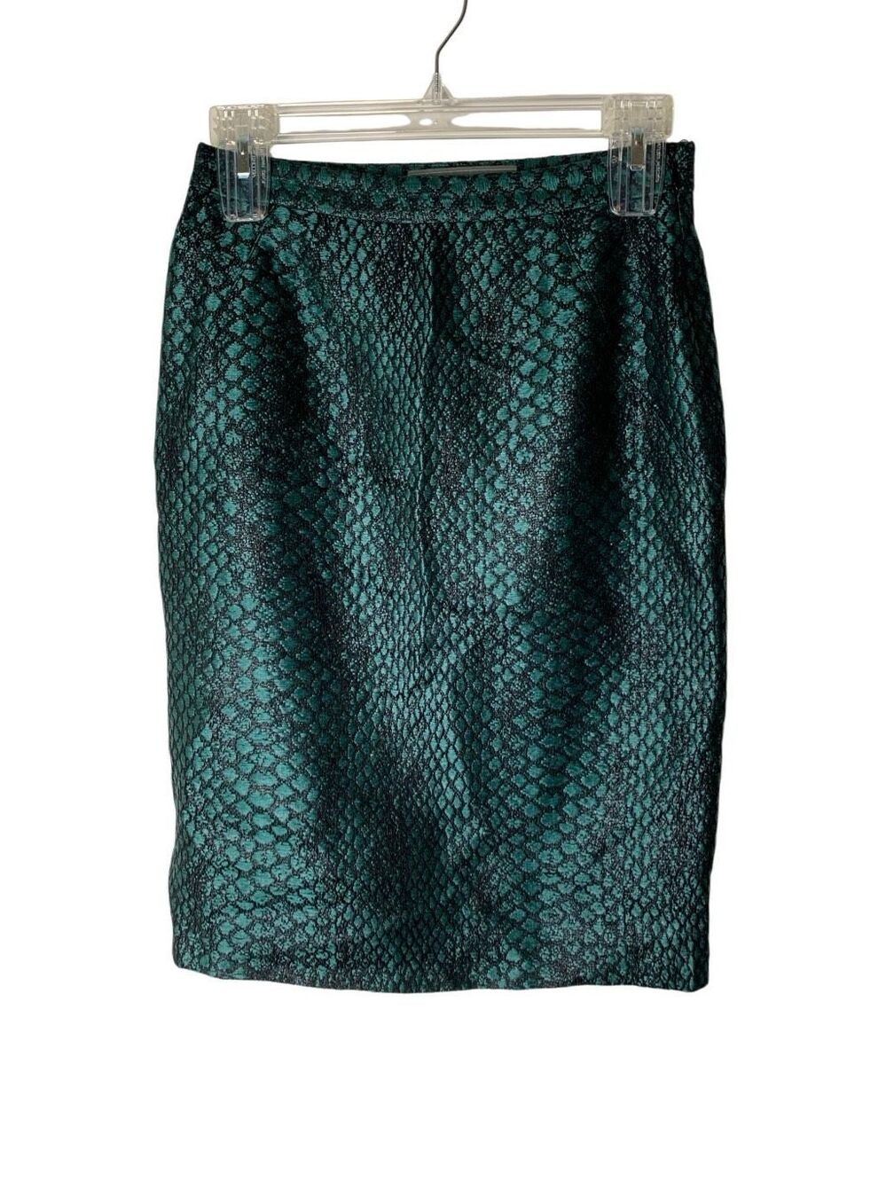 Proenza Schouler snake skin design green skirt women's size 4